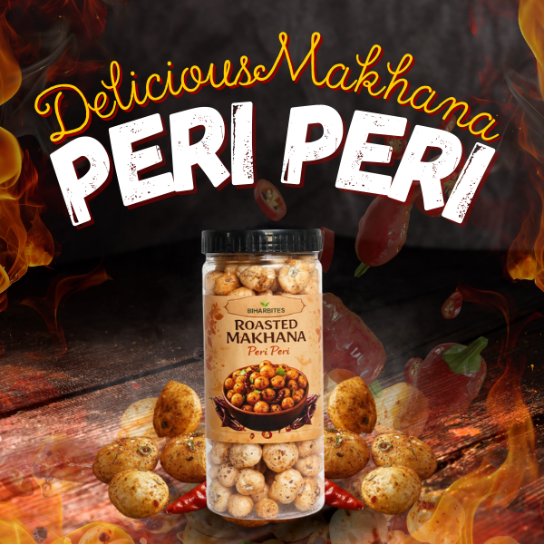 Bihar Bites Roasted Makhana – Spicy Peri Peri Flavour | Crunchy & Healthy Snack