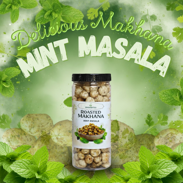 Bihar Bites Roasted Makhana – Refreshing Mint Masala Flavour | Healthy Crunchy Snack