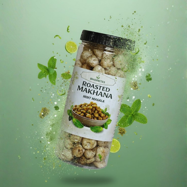 Bihar Bites Roasted Makhana – Refreshing Mint Masala Flavour | Healthy Crunchy Snack